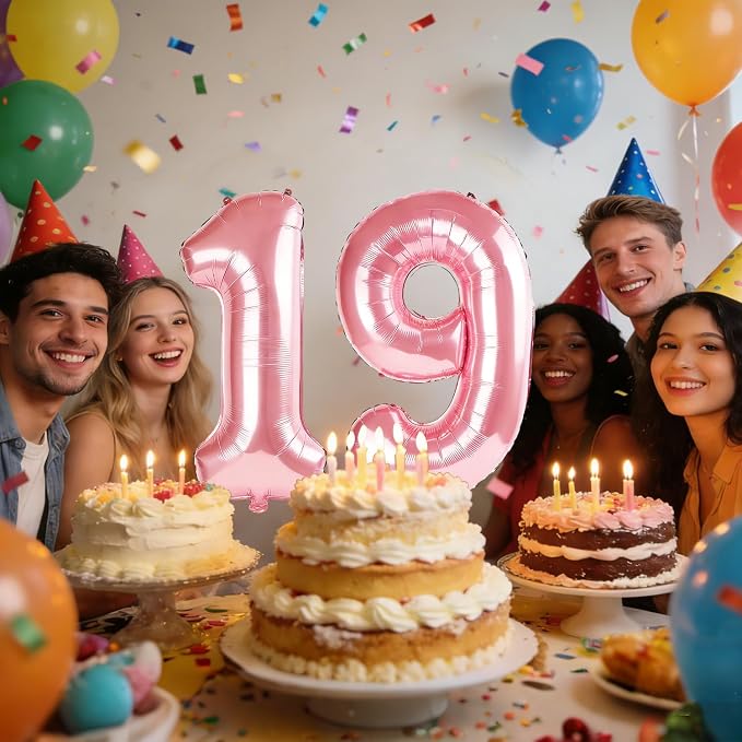 40 Inch Number 19 Balloons for 19th Birthday Party Decorations, 0-100 Jewelry - Image 2