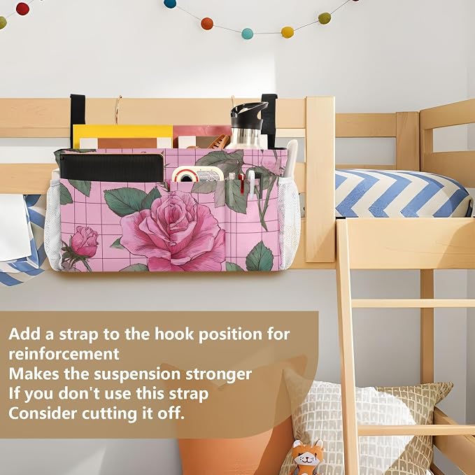 Bedside Caddy Metal Frame Hanging Organizer Bunk Bed Dorm Accessories Hook And - Image 6