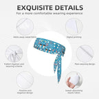 Men Women Novelty Sports Sweat Bands Hair Accessories for Sports Workout Shower, Elastic Multi Style Teeth Dental Seamless Pattern Blue Hair Band Headdress