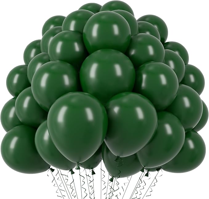 Voircoloria 110pcs Dark Green Latex Party Balloons, 12inch | by Voircoloria