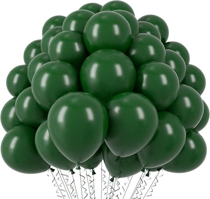 Voircoloria 110pcs Dark Green Latex Party Balloons, 12inch | by Voircoloria