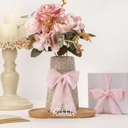 Ribbli Pale Blush Ribbon 1 Inch x 3 Rolls Total 24 Yards Light Pink Handmade - Image 4
