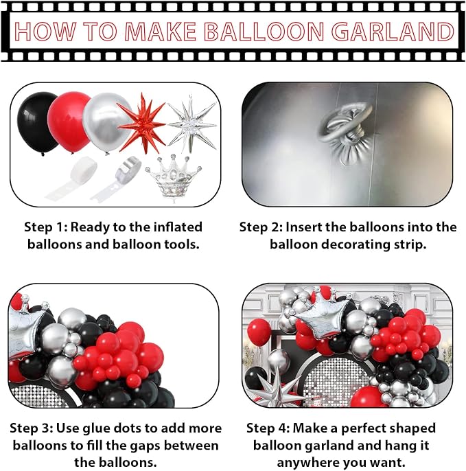 Red and Black Balloons Arch Kit - Image 6