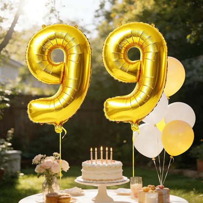 40 Inch Number 99 Balloons for 99th Birthday Party Decorations, 0-100 Gold - Image 3
