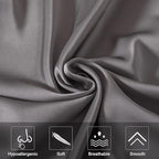 2 Pcs Mulberry Silk Pillowcase for Hair and Skin,Cooling Silk Pillow Case with Hidden Zipper,Allergen Proof Dual Sides Soft Breathable Smooth Silk Pillow Cover for Women(Standard-2PCS,Dark Gray)