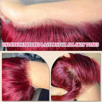 30 Inch Burgundy Wig HD Lace Front Wig Pre Plucked 200% Density Red Wig with Baby Hair for Women