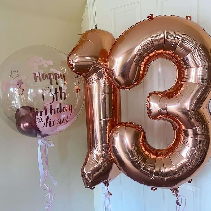 Rose Gold 15 Number Balloons, 40 Inch Giant Number 15 Balloons Foil Mylar - Image 7