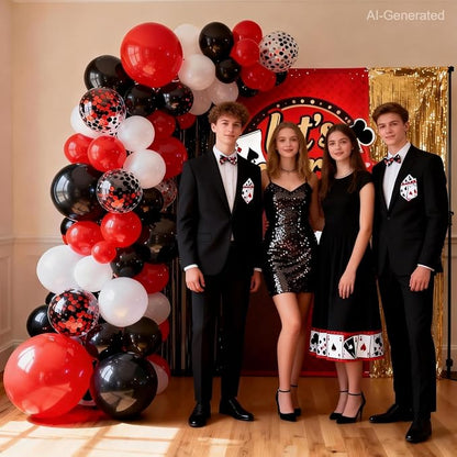 Red Black and White Balloons, 12 Inch | Latex Balloons - Image 7