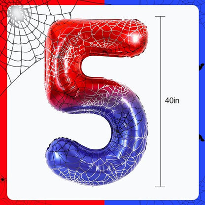 40 Inch Red Blue Number 5 Balloon - Image 2