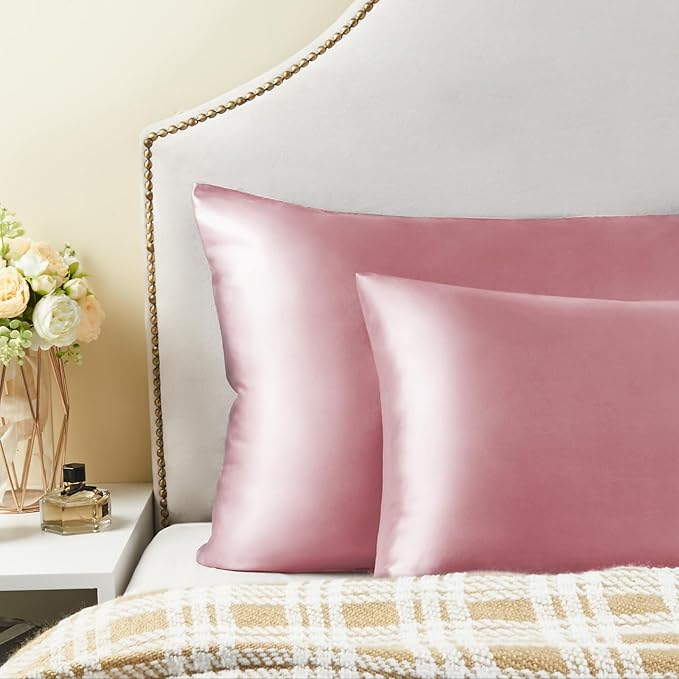 BEDELITE Satin Pillowcase for Hair and Skin, Super Soft Similar to Silk Pillow Cases 4 Pack with Envelope Closure, Cooling Pillowcases for Women Men (20"x26" Standard Size, Nostalgia)