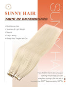 Sunny Hair Blonde Tape in Hair Extensions Human Hair, 26 inch Long Tape in Extensions Remy Tape ins Human Hair Extensions for Women 50g 20Pcs