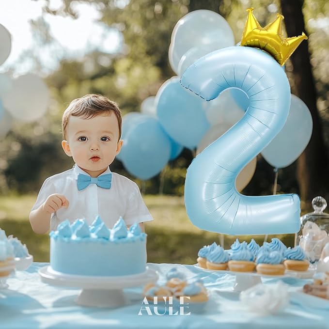AULE 40 Inch Big Light Blue 2 Balloon Number - Image 4