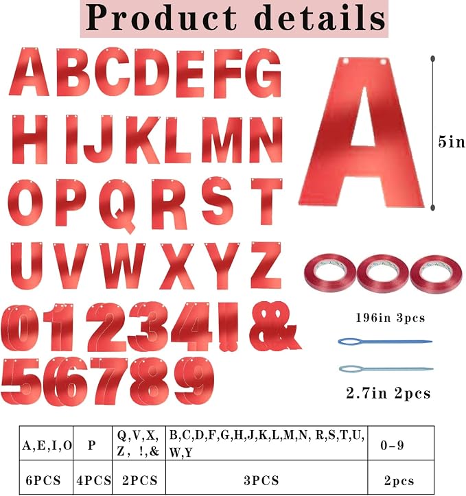 116 Pcs DIY Glitter Customizable Banner Kit Custom Banner Including 111 Letters - Image 2