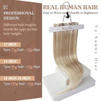 Ve Sunny Real Hair Extensions Clip in Human Hair Full Head Remy Blonde Hair Extensions Clip in Highlight Extension for Women Warm Color 7pcs 120g 18inch