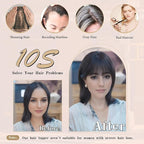 Hair Toppers for Women Clip in Bangs Real Human Hair,10 Inch 30g Natural Black Topper for Women 150% Density Silk Base Clip in Pieces Straight Hair for Thin Hair Daily Use