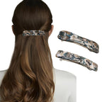 Hair Clips for Women,3.5 Inch Acetate Medium 2pcs Hair Claw Clips for Women Thin Thick Curly Hair,Strong Hold No Slip Grip,French Classic Multicolor （Blue Marble）