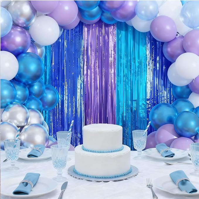 Blue Purple Balloon Garland Arch Kit Birthday Party Decorations | Blue Purple - Image 3