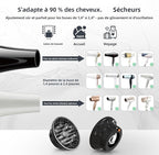 Universal Hair Diffuser for Blow Dryer - Fits All 1.4-2.4 inch Dryers, Professional Ionic Diffuser Attachment for Curly/Wavy Hair, Reduces Frizz & Enhance Curls, Lightweight, Travel-Friendly (Black)