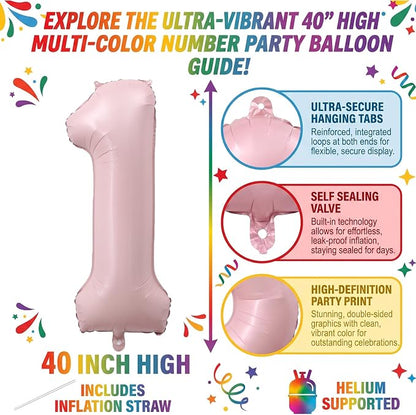 40" Light Pink Foil Number 11 Balloon - Image 2