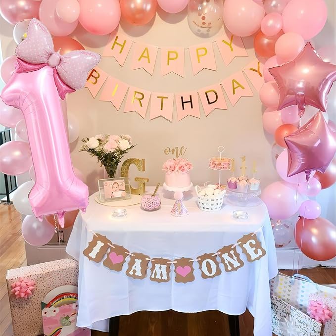 40 inch Number 3 Balloon with Bow Pink Birthday Number Balloon - Image 6