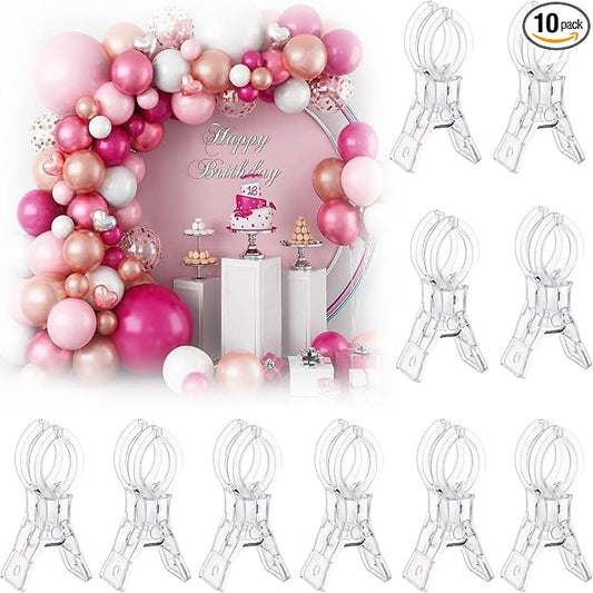Miliocry 10 Pack Large Balloon Arch Clips Plastic Transparent Backdrop Spring by Miliocry