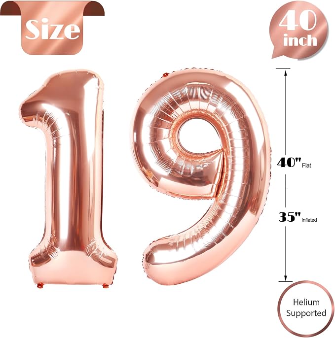 Rose Gold 19 Balloon - Image 5