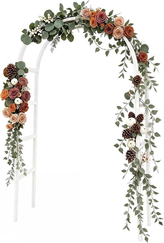 RUBFAC 7.8ft Garden Arbor, Metal Arch Frame by RUBFAC