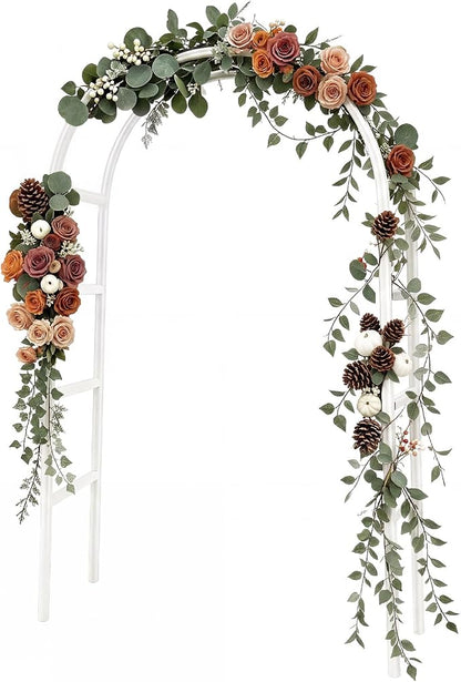 RUBFAC 7.8ft Garden Arbor, Metal Arch Frame by RUBFAC