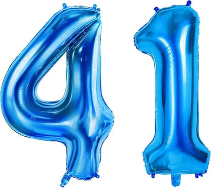 Number 41 Balloons for 41st Birthday Party Decorations, 0-100 Large No.41 by Joycard