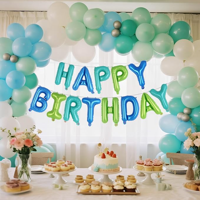 Happy Birthday Balloons Banner, Foil Balloon Personalized Name Letters Balloons - Image 4