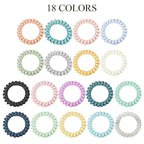 18Pcs Colorful Spiral Hair Ties, Individually Wrapped Coil Hair Tie, No Damage, No Crease, Ponytail Holder for Thick Hair, Waterproof, Hygienic, Portable, Multicolor