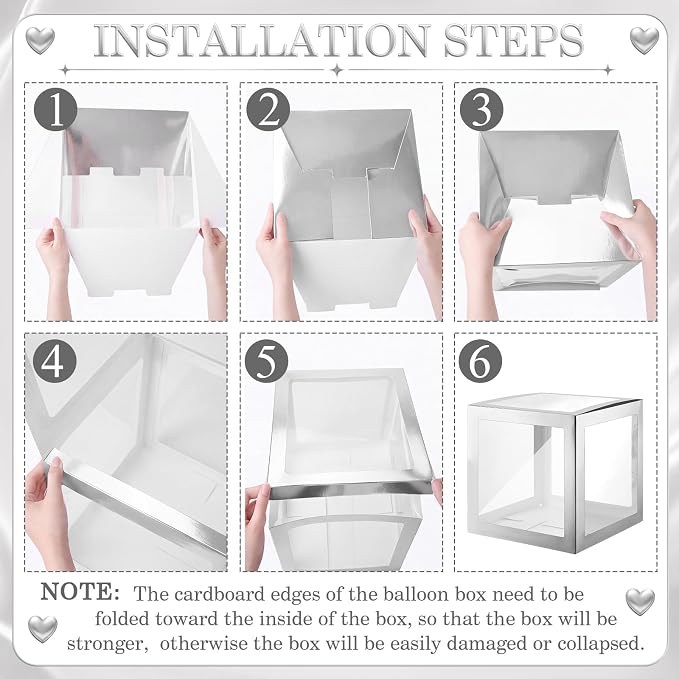Barydat 8 Pcs Transparent Balloon Boxes Clear Balloon Boxes - Image 3