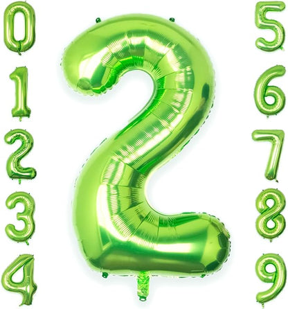 40 Inch Green Number 2 Balloon Lime Big Large Helium Number 0-9 | Giant Digital by SULALABOO
