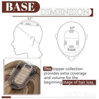 SEGO Real Human Hair Topper for Women, No Bangs Hair Topper with Anti-Slip Clips (14 Inches Medium Brown Mix Dark Blonde)
