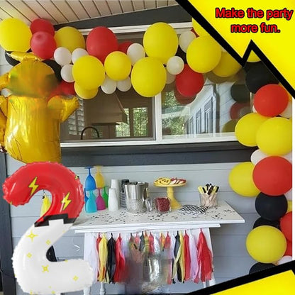 40 Inch Giant Red and White Cartoon Theme Number Foil Balloons - Image 6