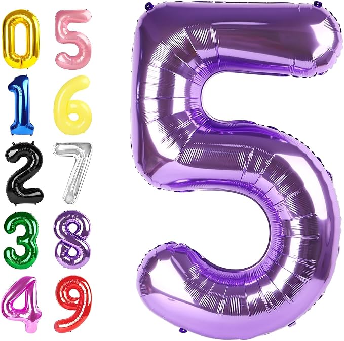 Number 4 Balloon 40 Inch Balloons Purple Birthday Decorations by Argthjy