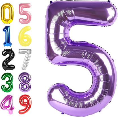Number 4 Balloon 40 Inch Balloons Purple Birthday Decorations by Argthjy