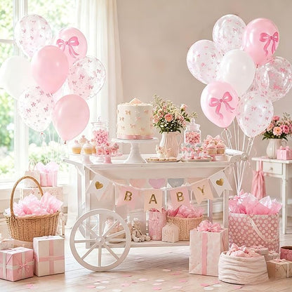 60pcs Pink Bow Balloons 12inch - Image 7