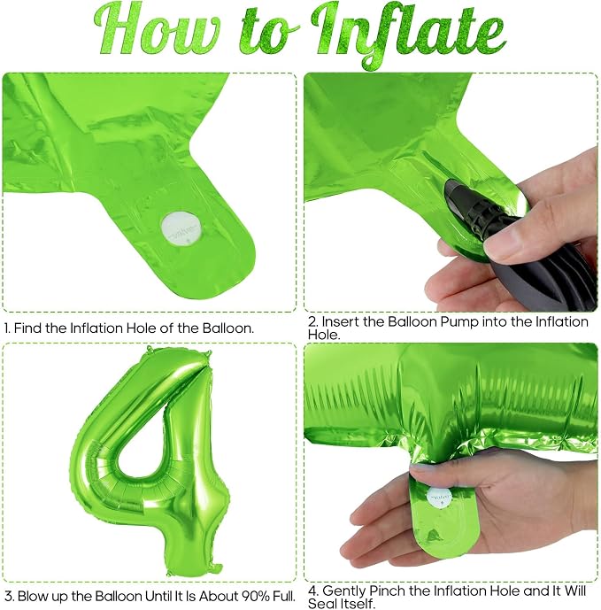 Green Number 4 Balloon 40 Inch, Big Large Foil Helium Number Balloons, Jumbo - Image 7
