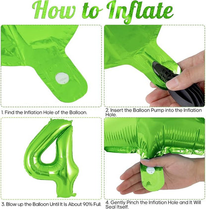 Green Number 4 Balloon 40 Inch, Big Large Foil Helium Number Balloons, Jumbo - Image 7