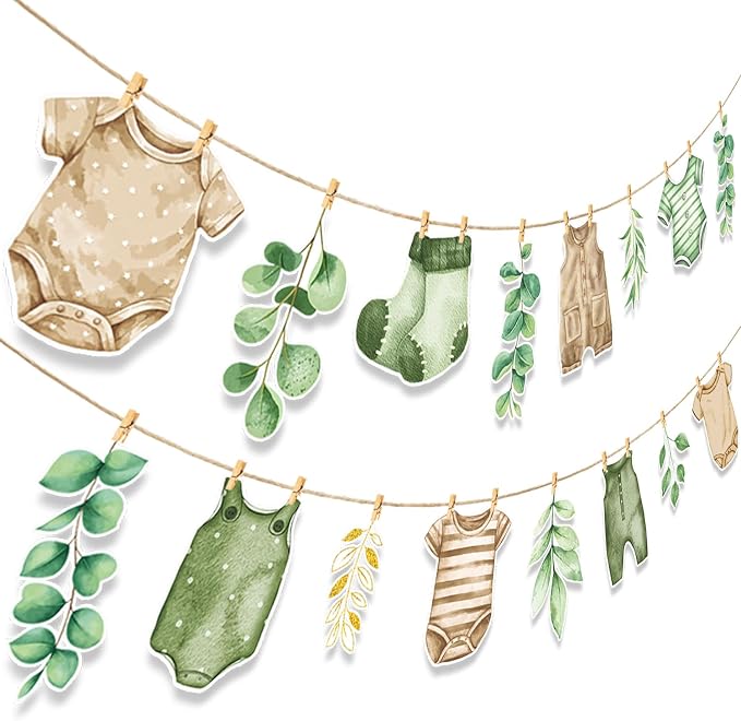Greenery Baby Shower Decorations Sage Green Baby Shower Banner Oh Baby Party - Image 2