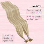 YoungSee U Tip Hair Extensions Human Hair Blonde Utip Hair Extensions Highlight Ash Blonde with Bleach Blond Keratin Hair Extension Real Human Hair Highlight K Tips Hair Extension 24In 1G/S 50G