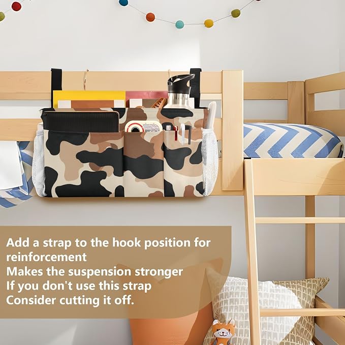 Bedside Caddy Metal Frame Hanging Organizer Bunk Bed Dorm Accessories Hook And - Image 6