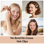 8 Pcs No bend Hair Clips No Crease Makeup Duckbill Clip No Dent Creaseless Flat Alligator Hair Barrettes for Salon Hairstyle Women Girls Accessories Cellulose Acetate(Caramel)