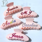 Personalized Colorful Name Hair Claw Clips for Women,Custom Hair Clips with Diamond,Cute Hair Accessories 4",Handmade Rhinestones Hair Clamp Gifts for Mom,Bride,Wife,Bridesmaid（Baby Pink）