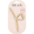 Kitsch Gold Loop-Shaped Hair Clip for Women with Rhinestones - Durable Metal, Strong Hold, & Elegant | Gold Hair Accessories | Ideal Gifts for Women - 1pc