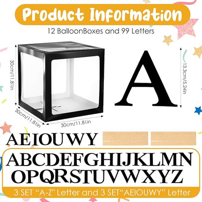 12 Pcs Transparent Balloon Boxes Clear Baby Boxes - Image 2