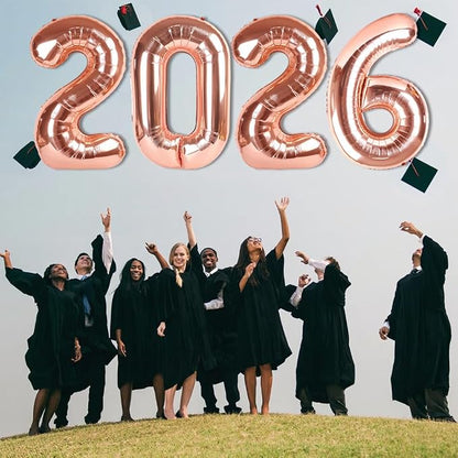 2026 Balloon Numbers Party Decorations, 40In Rose Gold Balloons | Eye-catching - Image 4