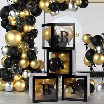 Voircoloria Baby Boxes with Letters, 4 Transparent Balloon Boxes | - Image 4