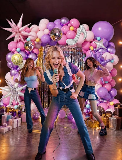 Pink and Purple Balloon Garland Arch Kit，Birthday Party Decor | 144 PCS Purple - Image 6